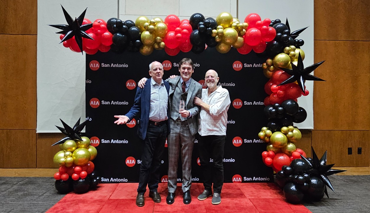 Receiving the 2024 AIA San Antonio Trailblazer Award with Gold Medalists David Lake and Ted Flato